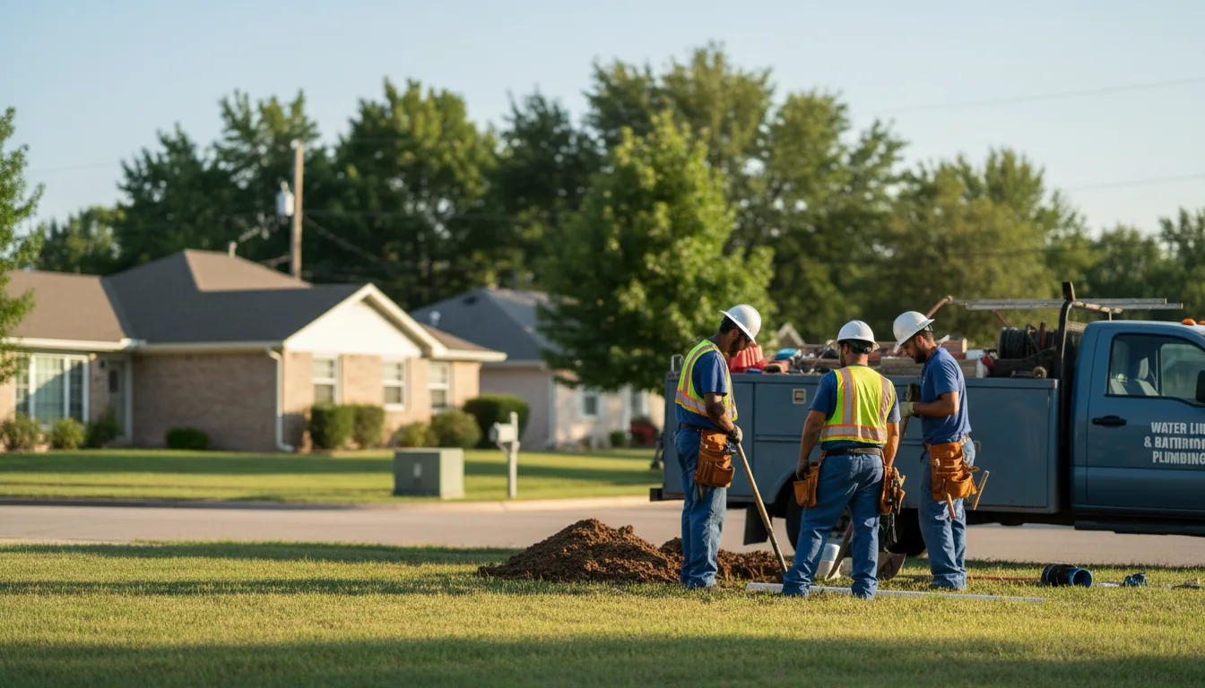 Residential water line and bathroom plumbing service in High Point, NC